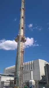 ISPRA surveillance on the operation for demolition of the chimney  in Garigliano Nuclear pover plant