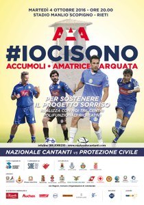 Earthquake in Central Italy :  charity match Civil Protection  versus National Singers