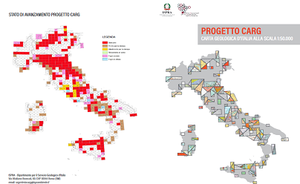 Online the summary sheet of the CARG Project, the Geological Cartography project at a scale of 1: 50,000