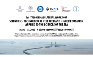 1st Italy-China bilateral workshop Scientific-Techological research and higher education applied to the sciences of the sea