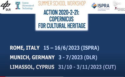 Third and final edition of the first Copernicus Summer School for Cultural Heritage