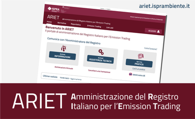 The new administration portal of the Italian Registry for Emissions Trading (ARIET) is online