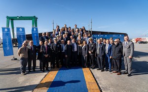 Keel laying and coin ceremony mark the start of construction for Arcadia, ISPRA’s largest oceanographic vessel.