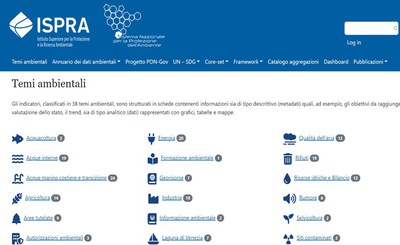 On-line the new environmental indicators data base ISPRA