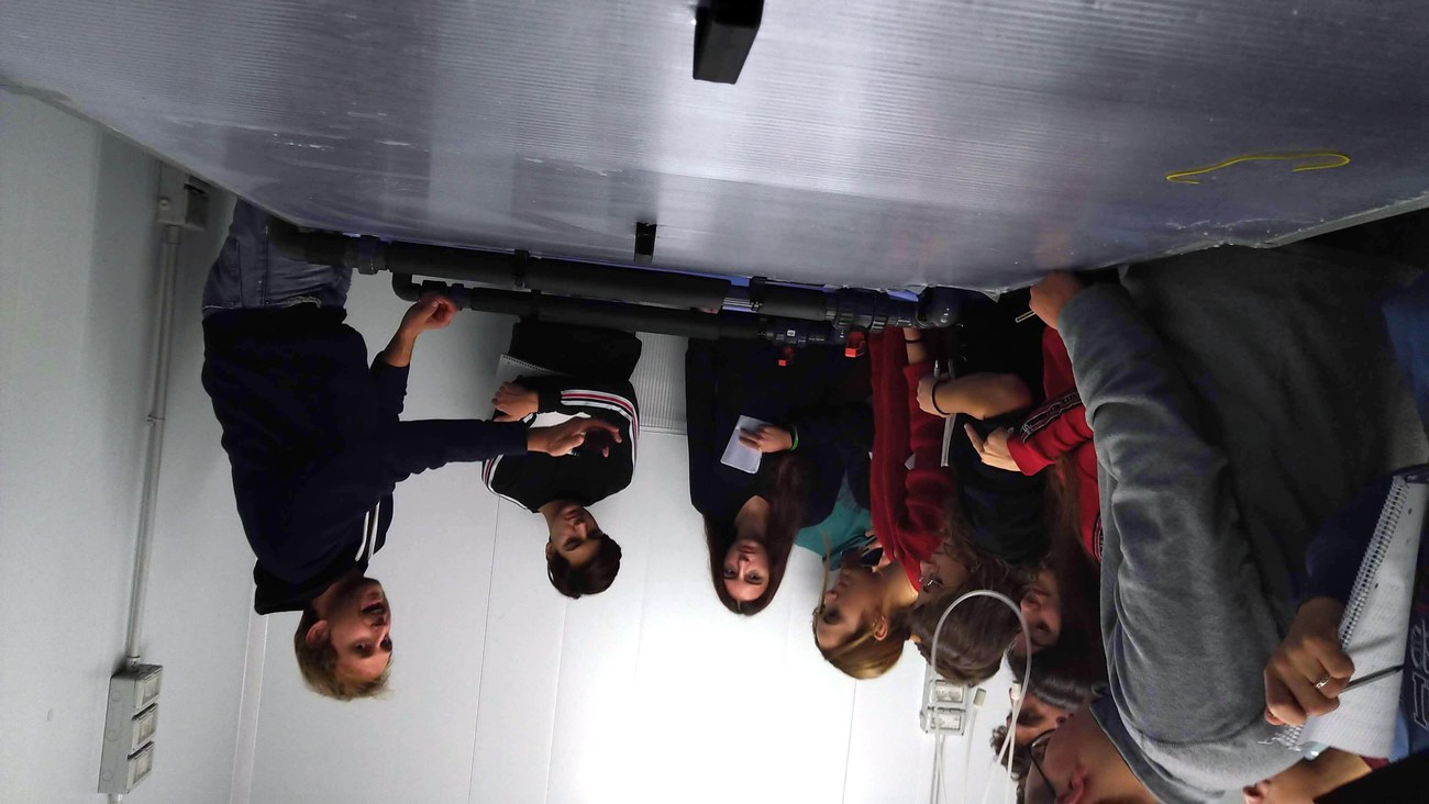 Dr. Morroni mostra riccio di mare e impianto stabulazione