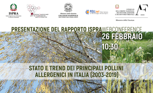 Presentazione del rapporto ISPRA. Stato e trend dei principali pollini allergenici in Italia (2003-2019)