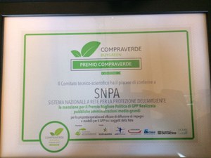 Menzione speciale SNPA all'XI edizione del Forum CompraVerde-BuyGreen
