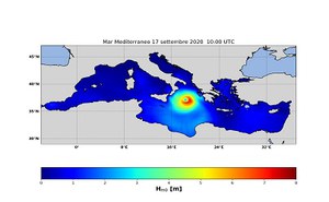 E' in corso il transito di un ciclone mediterraneo nel Mar Ionio verso la Grecia