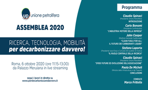 Assemblea Annuale 2020 di Unione Petrolifera - Ricerca, tecnologia, mobilità. Per decarbonizzare davvero!