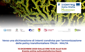 Progetto Harmony - Verso una dichiarazione di intenti condivisa per l'armonizzazione delle policy transfrontaliere ITALIA - MALTA