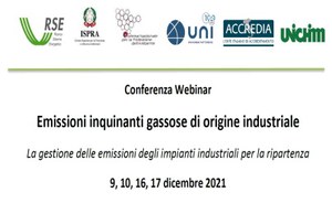 Conferenza “Emissioni inquinanti gassose di origine industriale - La gestione delle emissioni degli impianti industriali per la ripartenza”