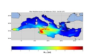 Previsione per il 10 febbraio di una forte mareggiata nel Mar Ionio e Canale di Sicilia