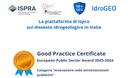 A IdroGEO dell'ISPRA il Good Practice Certificate all'EPSA - European Public Sector Award 2023-2024