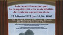 Interventi finanziari per la competitività e la sostenibilità del sistema agroalimentare