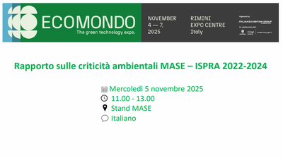 Presentazione del “Rapporto sulle criticità ambientali MASE – ISPRA 2022-2024”