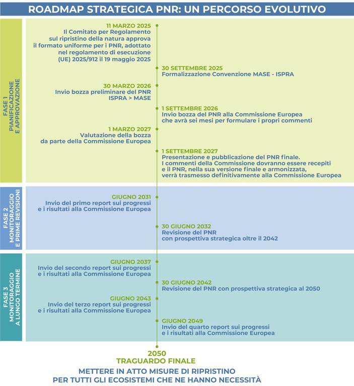Infografica del cronoprogramma del PNR